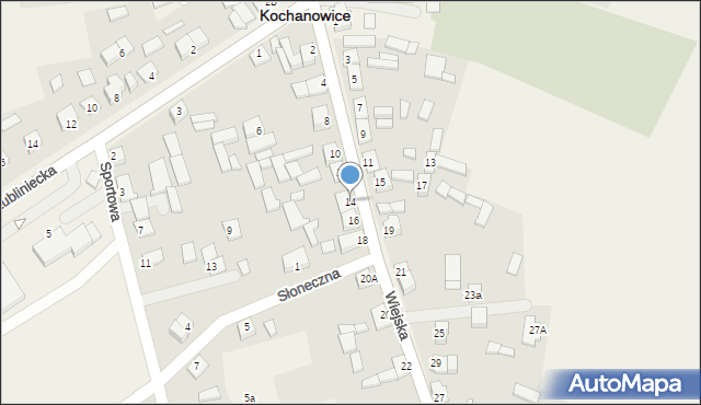 Kochanowice, Wiejska, 14, mapa Kochanowice