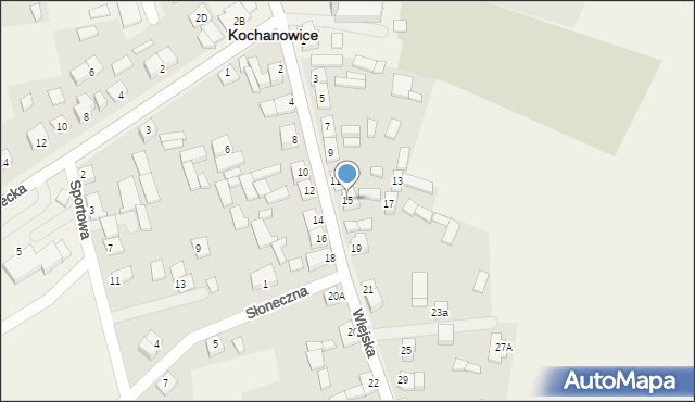 Kochanowice, Wiejska, 15, mapa Kochanowice