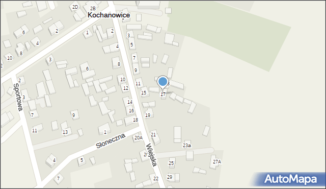 Kochanowice, Wiejska, 17, mapa Kochanowice