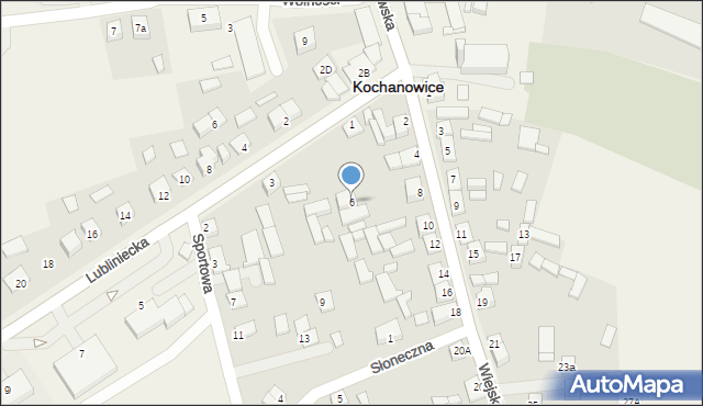Kochanowice, Wiejska, 6, mapa Kochanowice