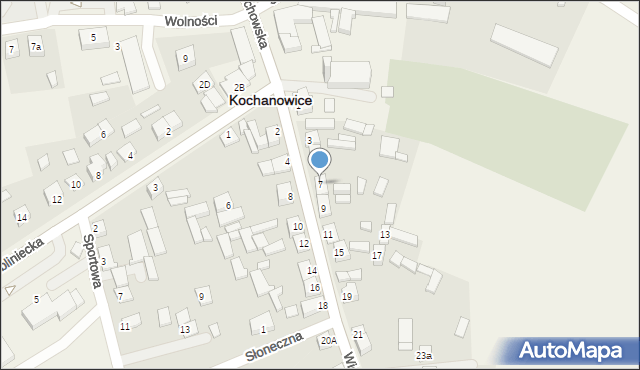 Kochanowice, Wiejska, 7, mapa Kochanowice