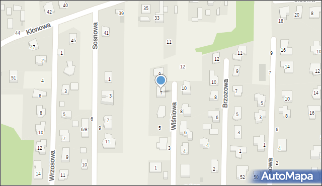 Koczargi Stare, Wiśniowa, 7, mapa Koczargi Stare