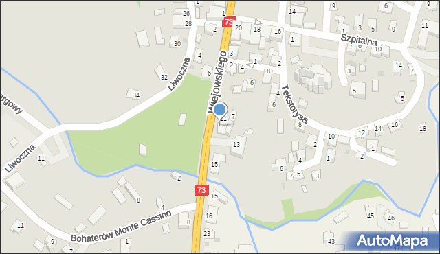 Kołaczyce, Wiejowskiego, burm., 5, mapa Kołaczyce