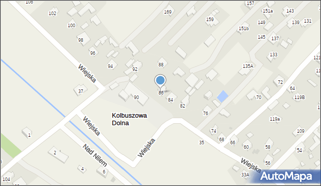 Kolbuszowa Dolna, Wiejska, 86, mapa Kolbuszowa Dolna