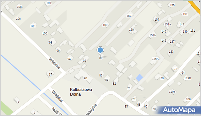 Kolbuszowa Dolna, Wiejska, 88, mapa Kolbuszowa Dolna