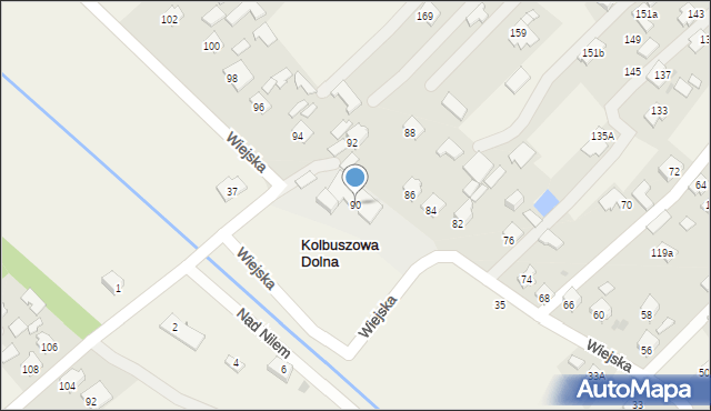 Kolbuszowa Dolna, Wiejska, 90, mapa Kolbuszowa Dolna