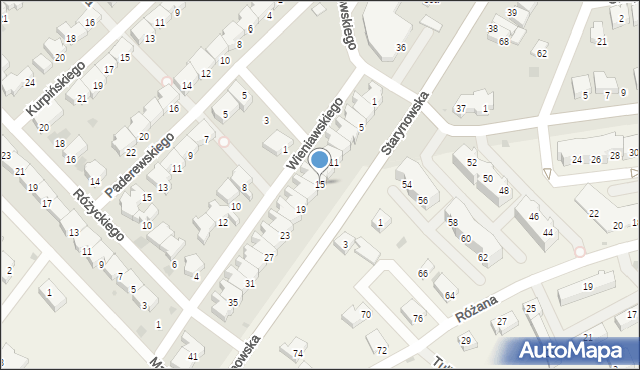 Kołobrzeg, Wieniawskiego Henryka, 15, mapa Kołobrzegu