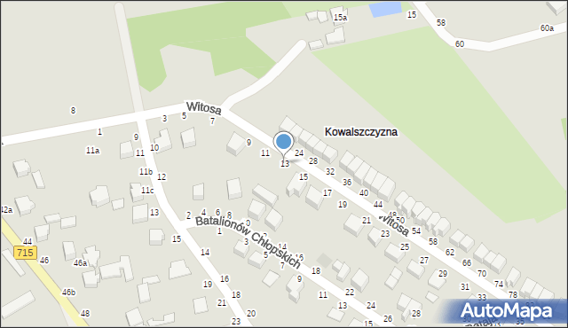 Koluszki, Witosa Wincentego, 13, mapa Koluszki