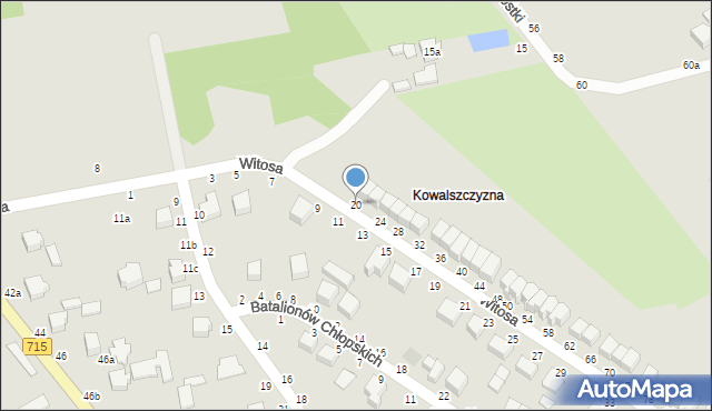 Koluszki, Witosa Wincentego, 20, mapa Koluszki