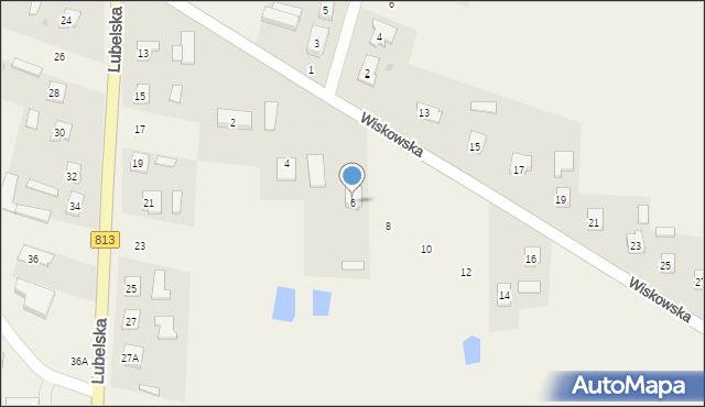 Komarówka Podlaska, Wiskowska, 6, mapa Komarówka Podlaska