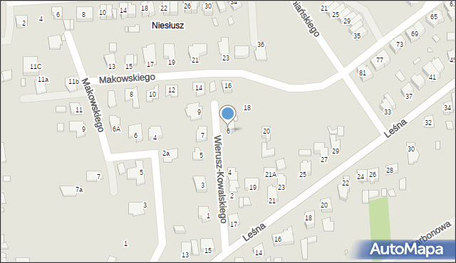 Konin, Wierusz-Kowalskiego Alfreda, 6, mapa Konina