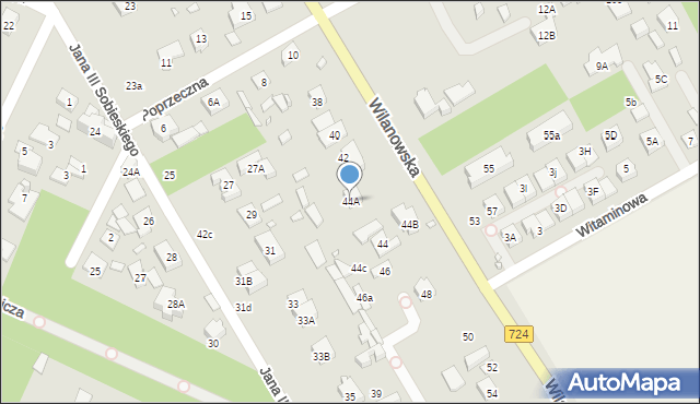 Konstancin-Jeziorna, Wilanowska, 44A, mapa Konstancin-Jeziorna