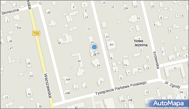 Konstancin-Jeziorna, Willowa, 1B, mapa Konstancin-Jeziorna
