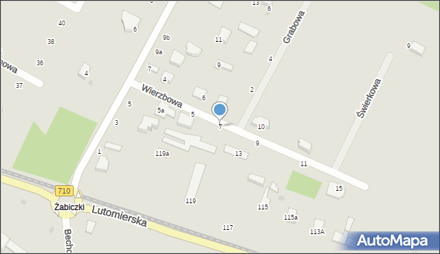 Konstantynów Łódzki, Wierzbowa, 7, mapa Konstantynów Łódzki