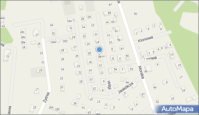 Kopalino, Wilgi, 15, mapa Kopalino