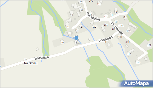 Korbielów, Widokowa, 8, mapa Korbielów