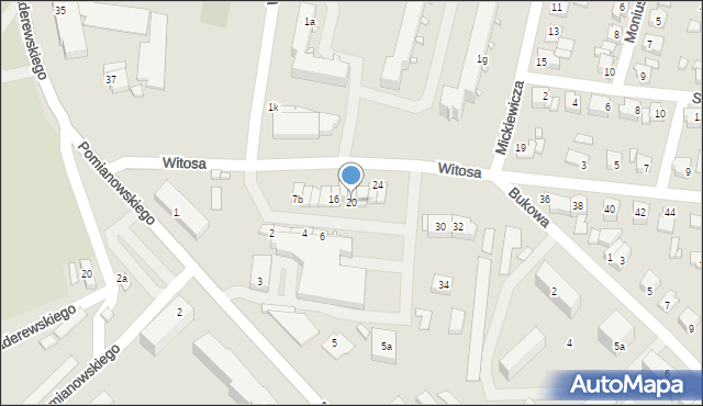 Koronowo, Witosa Wincentego, 20, mapa Koronowo