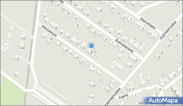 Kościan, Winowicza Franciszka, 6, mapa Kościan
