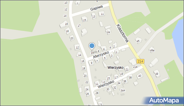 Kościerzyna, Wierzysko, 10, mapa Kościerzyna