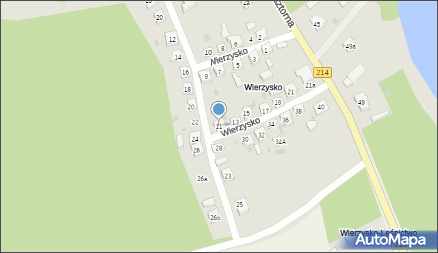 Kościerzyna, Wierzysko, 11, mapa Kościerzyna