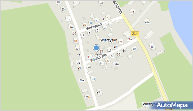 Kościerzyna, Wierzysko, 13, mapa Kościerzyna