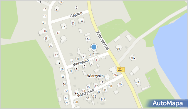 Kościerzyna, Wierzysko, 2, mapa Kościerzyna