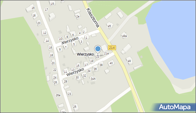 Kościerzyna, Wierzysko, 21, mapa Kościerzyna