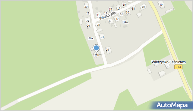 Kościerzyna, Wierzysko, 26b, mapa Kościerzyna