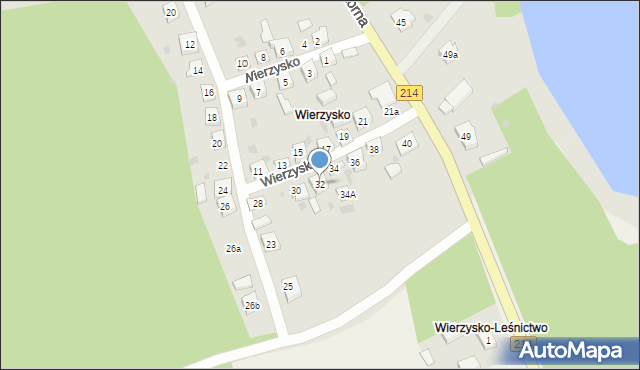 Kościerzyna, Wierzysko, 32, mapa Kościerzyna