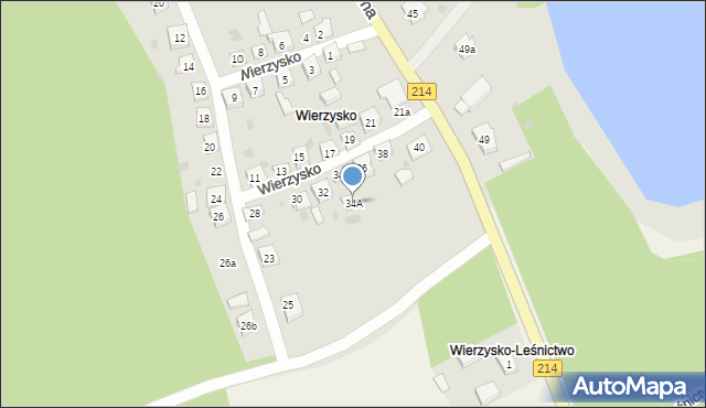 Kościerzyna, Wierzysko, 34A, mapa Kościerzyna