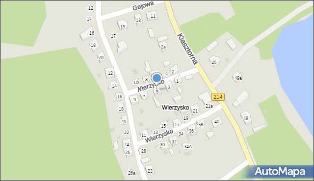 Kościerzyna, Wierzysko, 5, mapa Kościerzyna