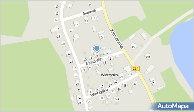 Kościerzyna, Wierzysko, 6, mapa Kościerzyna