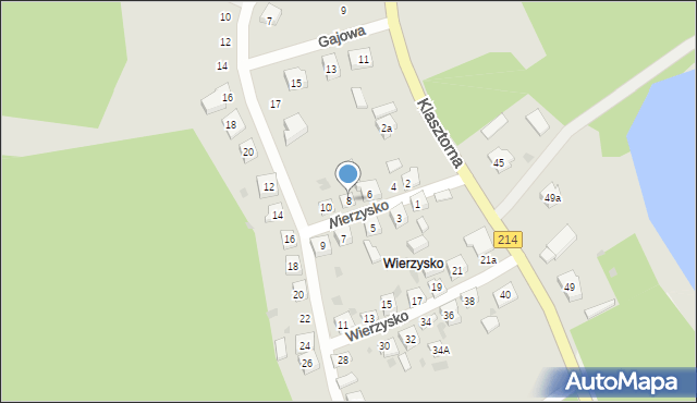 Kościerzyna, Wierzysko, 8, mapa Kościerzyna