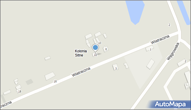 Kosów Lacki, Wiatraczna, 12, mapa Kosów Lacki