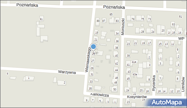 Kostrzyn, Wieniawskiego Henryka, 25, mapa Kostrzyn