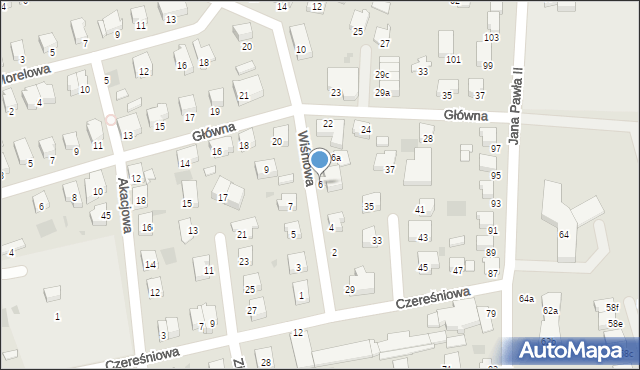 Kostrzyn nad Odrą, Wiśniowa, 6, mapa Kostrzyn nad Odrą