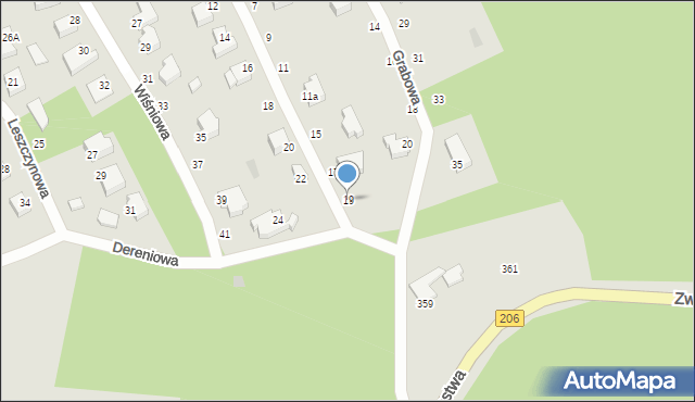 Koszalin, Wiązowa, 19, mapa Koszalina