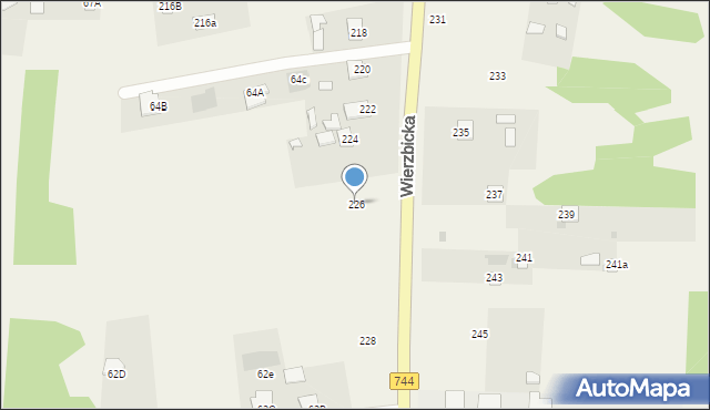 Kotarwice, Wierzbicka, 226, mapa Kotarwice