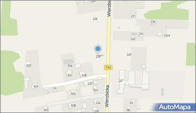 Kotarwice, Wierzbicka, 228, mapa Kotarwice