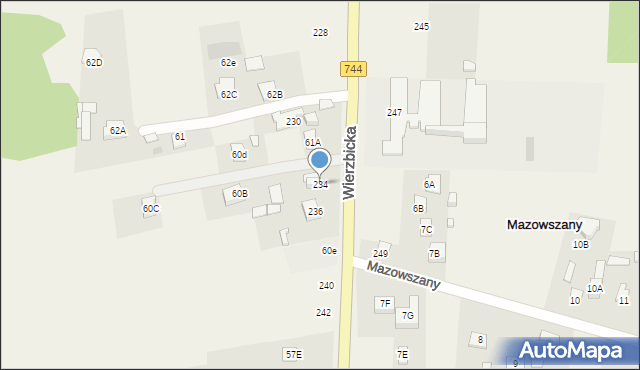 Kotarwice, Wierzbicka, 234, mapa Kotarwice