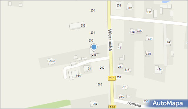 Kotarwice, Wierzbicka, 258, mapa Kotarwice