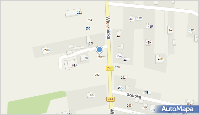 Kotarwice, Wierzbicka, 260, mapa Kotarwice