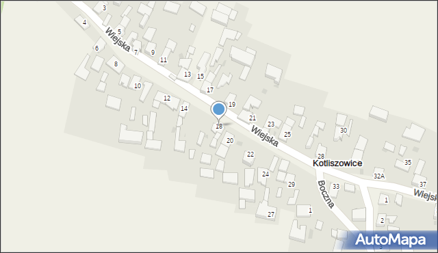 Kotliszowice, Wiejska, 18, mapa Kotliszowice