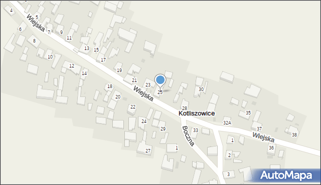 Kotliszowice, Wiejska, 25, mapa Kotliszowice