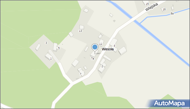 Koty, Wiejska, 9, mapa Koty