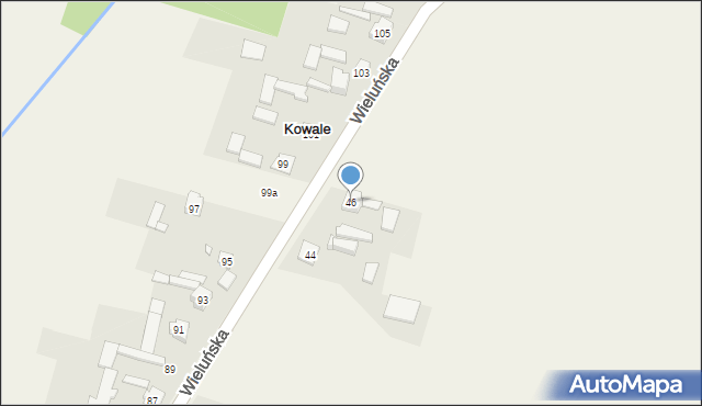 Kowale, Wieluńska, 46, mapa Kowale