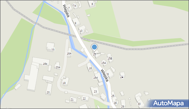 Kowary, Wiejska, 15, mapa Kowary