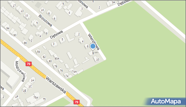 Kozienice, Wierzbowa, 8, mapa Kozienice