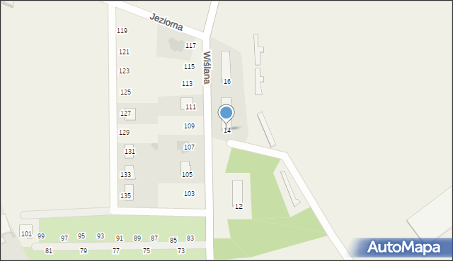 Kozienice, Wiślana, 14, mapa Kozienice