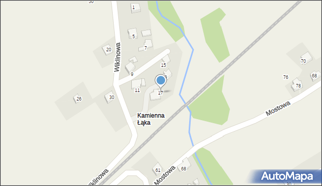 Kozy, Wiklinowa, 17, mapa Kozy